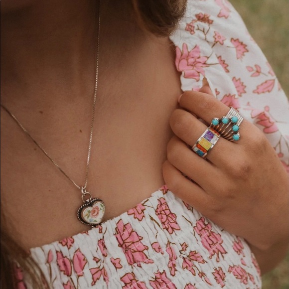 Goldie Lew Sterling Silver Colorful Opal Ring 7.5 - Picture 3 of 6